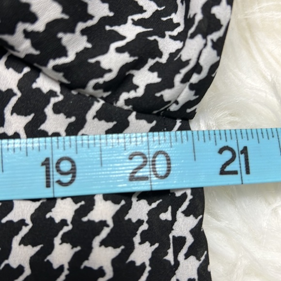 Kate Spade Houndstooth Dashing Beauty neck tie blouse black & white size Small - Picture 10 of 13